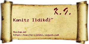 Kanitz Ildikó névjegykártya
